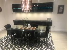 Glass dining table and 6