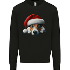 Christmas Jack Russell Wearing an Xmas Hat Dog Mens Sweatshirt Jumper