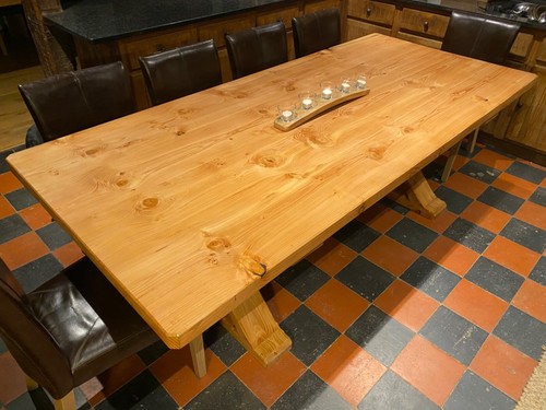 Large new pine dining table - new,