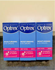 3 x Optrex Moisturising Eye Drops | For Dry Eyes | 10ml