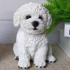 Bichon Frise Puppy Dog Garden Highly Detailed Animal Ornament Outdoor Statue UK