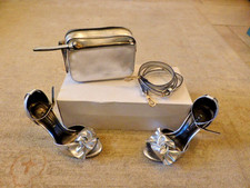 Ladies silver high heeled