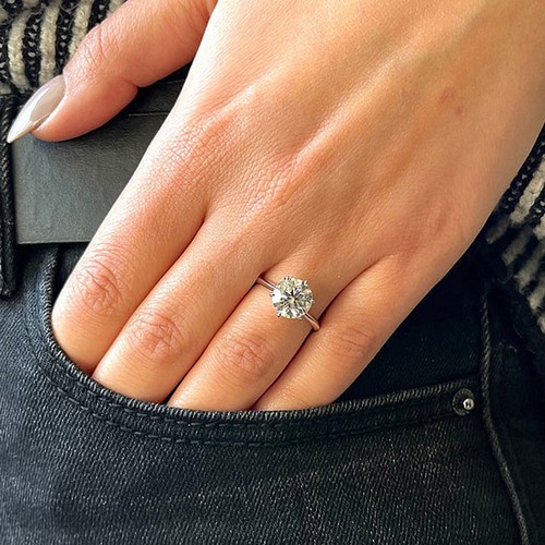 Diamond ring round lab grown - diamond,