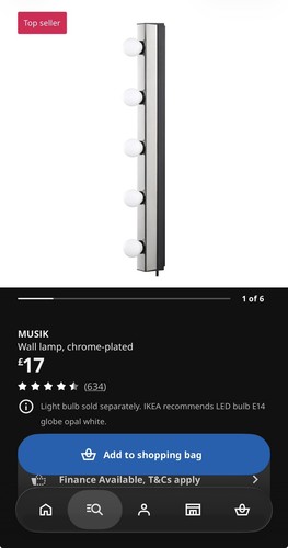 Ikea musik chrome plated wall - chrome,