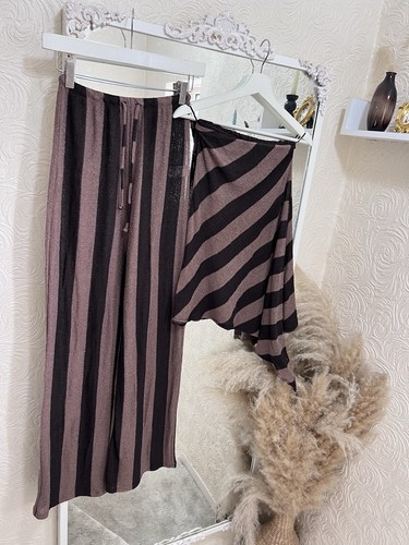 Zara knitted brown stripped - brown,