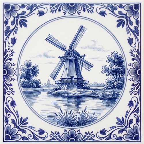Tile mural delft - tile,