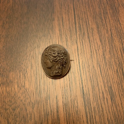 Antique 9ct gold cameo brooch - antique,