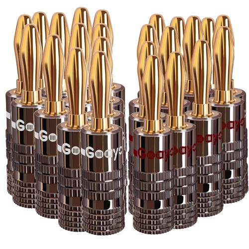 24pcs 4mm banana plugs gold - banana,