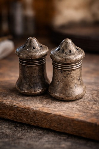 Sterling silver salt pepper - salt, &