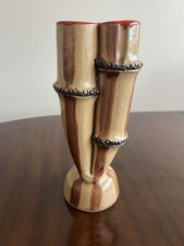 Vintage/MCM Italian Faux Bamboo Ceramic Vase