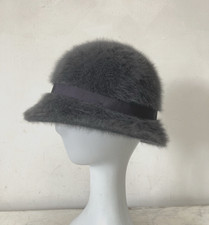 Vintage KANGOL Fur Furgora Bucket Hat Grey Size Small Made in England Cloche