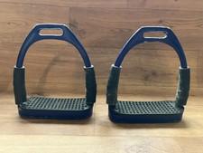 Blue Flexi Bendy Stirrups 4.25” (B) Black Treads