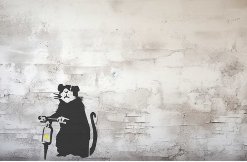 Reusable banksy drill - banksy, rat