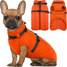 Lelepet - Warm Waterproof Fleece Dog Coat With Harness, Refletive - Size M