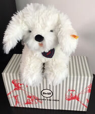 Steiff, ‘Wuff Hund’ White Dog With Button In Ear Tag & Original Box 084416