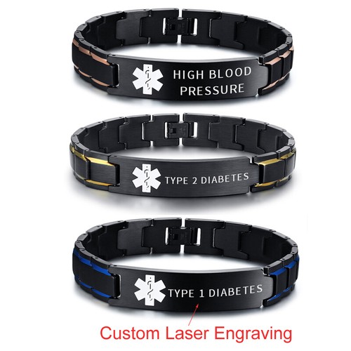 Men medical alert bracelet - medical,