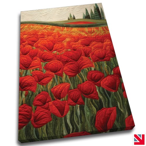 Artistic red poppy field - red,