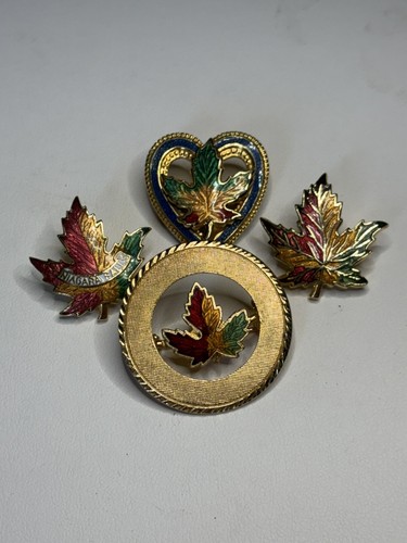 Vintage enamel maple leaf - vintage,