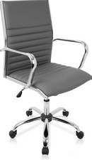 Eames style management Director Office Chair low back,  Flat cushion. In GREY 