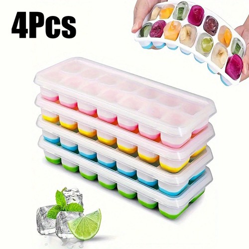 Pack silicone ice cube trays - 4,