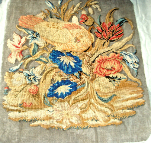 Well worked antique needlework - worked,