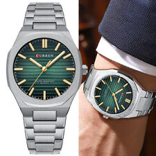 Mens Quartz Wristwatch Waterproof Stainless Steel Strap Casual Male Curren Watch
