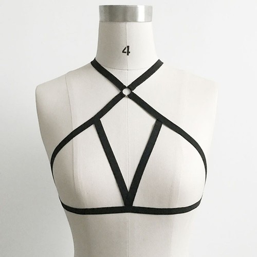 Solid color elastic bra - elastic,