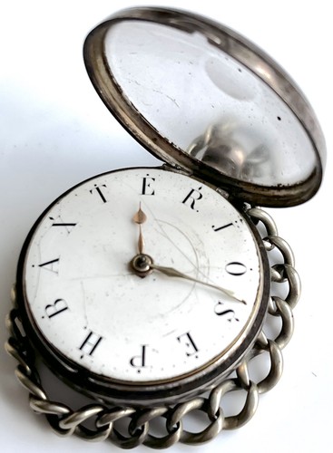 Antique silver verge - antique, fusee