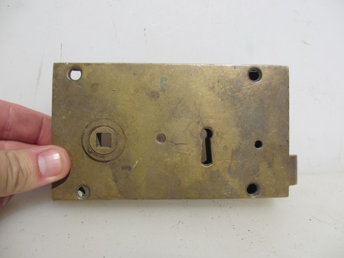 Georgian brass door rim lock - brass,