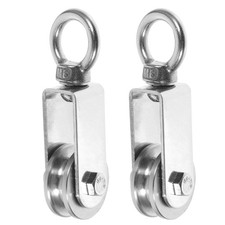  2 Pcs Small Pulley Wheel Stainless Wheels for Rope Rigging Block