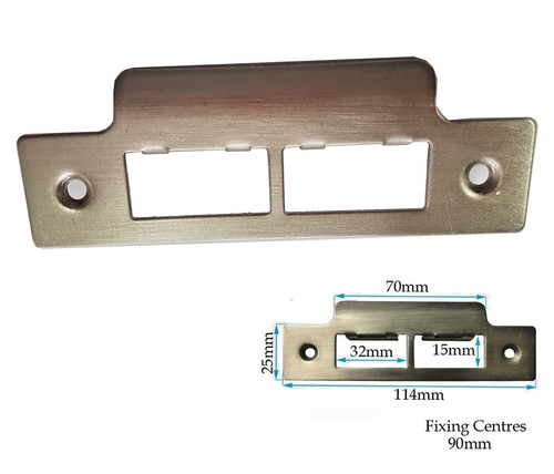 Door strike plate - plate, chrome