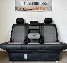 VW T6 T5 Transporter Caravelle Triple Rear Seat/Bed In Leather Alcantara AsNew