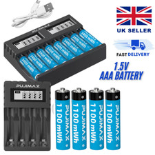 AAA  Batteries 1.5V AAA Rechargeable Lithium Batteries 1100mWh High Capacity