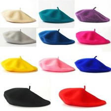 Plain Beret Hat Wool Autumn