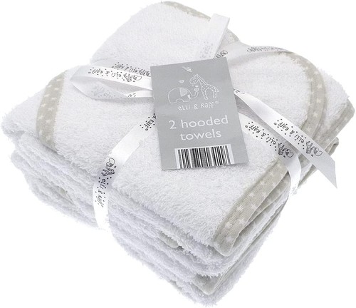 2pk hooded baby towel - 2pk, white