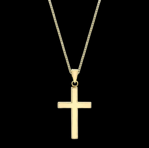 9ct gold cross pendant - gold, yellow