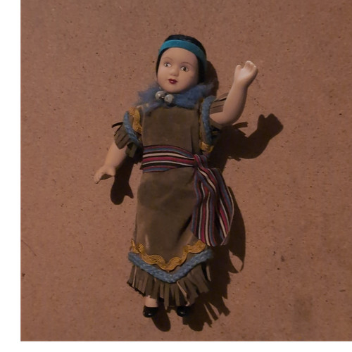 Native american porcelain doll - native,