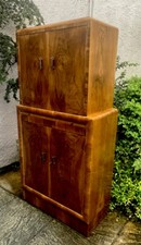VERY RARE ART DECO WALNUT DRINKS COCKTAIL CABINET MINT   -  DELIVERY AVAILABLE