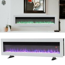 LED Fireplace Media Wall Fire Wall Mounted Standing Electric Heater 40inch