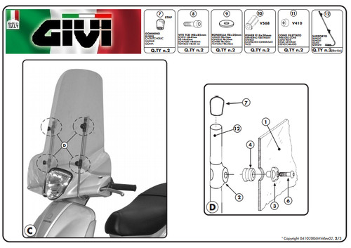 Givi a107a windshield mounting - givi,