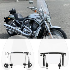 For Harley V Rod Night Rod 18"x16" Clear Motorcycle Windshield 7/8" 1" Handlebar