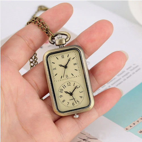 Rectangle vintage pocket watch - vintage,