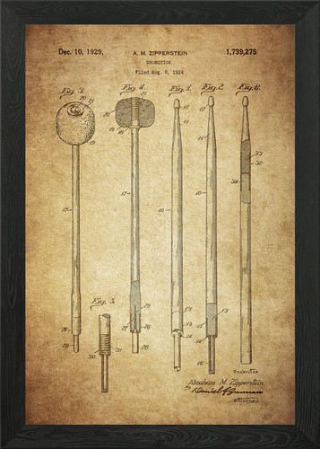 Drum patent framed wall art - drum,