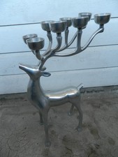 Large Aluminium Reindeer CANDELABRA /  Candle Holders.Christmas Decoration.