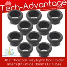 10 x Charcoal GREY Boat Aluminium 50mm TUBE Rocket Launcher ROD Insert Protector