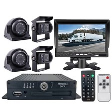 1080P AHD 4CH Car Vehicle DVR MDVR Rear View CCTV Security Camera 7" Monitor Kit