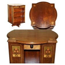 RARE ANTIQUE ART NOUVEAU REVOLVING BOOKCASE TABLE IN THE LIBERTY'S LONDON TASTE