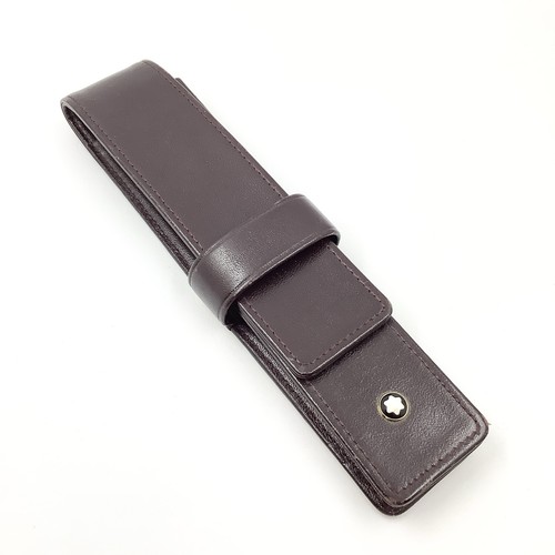 Montblanc burgundy leather pen - montblanc,