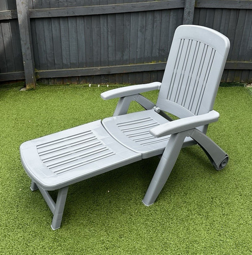 Grey plastic reclining - reclining, garden