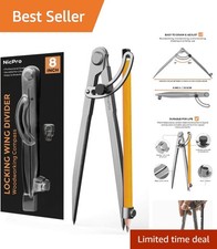 8-Inch Adjustable Woodworking Compass with Pencil Holder for Precision Drawing